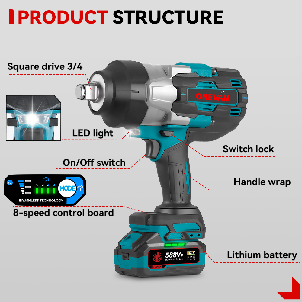 1000W Electric Impact Wrench C - Torque Wrench 评论和价格