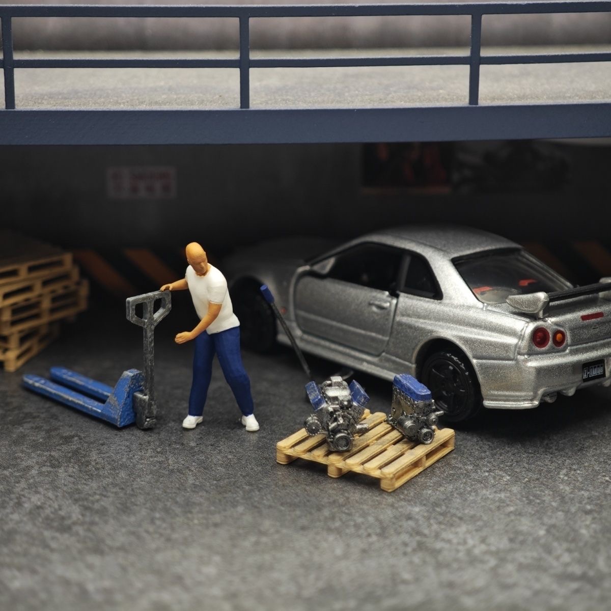 1:64 Car Model Repair Shop Sce - Car Jack 评论和价格